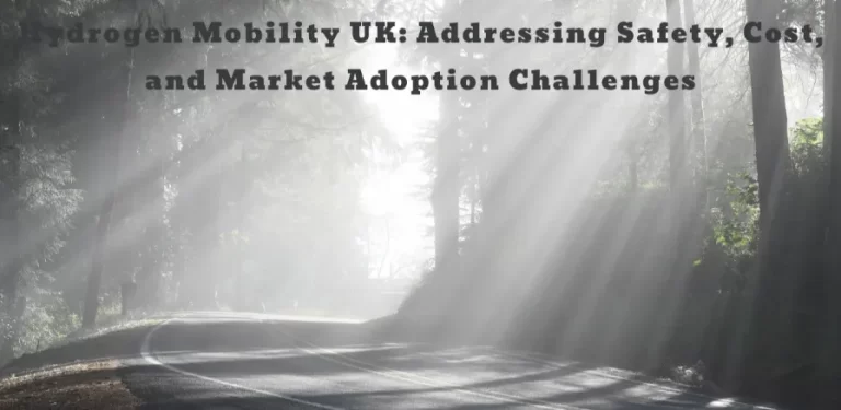 Electric mobility UK concept showing misty road symbolizing adoption challenges and transition